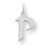Sterling Silver Small Artisan Block Initial P Charm