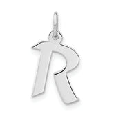 Sterling Silver Small Artisan Block Initial R Charm