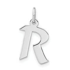 Sterling Silver Small Artisan Block Initial R Charm