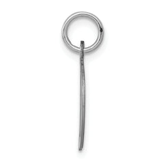 Sterling Silver Rhodium-Plated Initial D Charm Elegant Medium Pendant