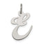 Sterling Silver Rhodium-plated Fancy Script Letter E Initial Charm