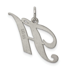 Sophia Jewelers Sterling Silver Script Initial H Rhodium-Plated Charm