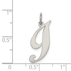 Sterling Silver Rhodium-Plated Initial I Charm Medium Elegant Design