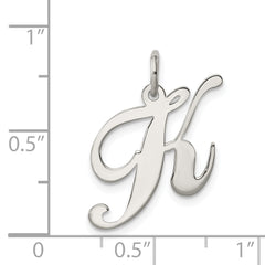 Sophia Jewelers Sterling Silver Fancy Script K Initial Charm