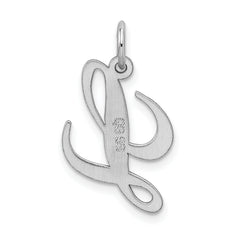 Sterling Silver 925 L Initial Charm with Rhodium Plating Elegant and Stylish