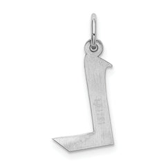 Sterling Silver Rhodium-Plated L Initial Charm with Elegant Finish