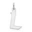 Sterling Silver Rhodium-plated Artisan Block Letter L Initial Charm