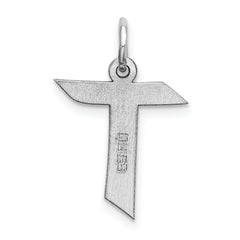 Sophia Jewelers 925 Rhodium-Plated Sterling Silver Block Letter T Charm