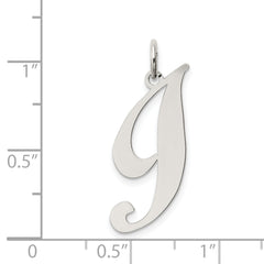 Sterling Silver 925 Initial Charm in Fancy Script by Sophia Jewelers