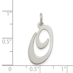 Sterling Silver 925 Initial Charm with Rhodium Plating Elegant Large Design