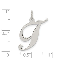 Sophia Jewelers Sterling Silver Initial T Charm with Rhodium Elegance