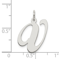 Sterling Silver Rhodium-Plated Initial V Charm Elegant Large Pendant Sophia Jewelers