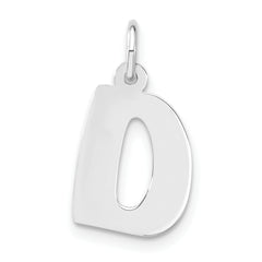 Sterling Silver Bubble Block Initial D Charm
