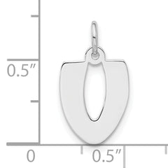 Sterling Silver 925 Polished Unisex Initial V Charm Pendant
