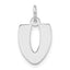 Sterling Silver Polished Bubble Block Initial V Charm