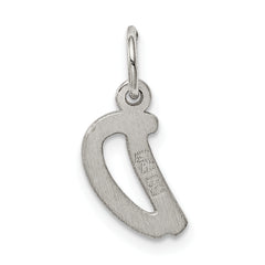 Sterling Silver 925 Letter D Charm with Rhodium Elegance