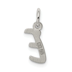 Sterling Silver 925 Initial E Charm with Rhodium Elegant Finish