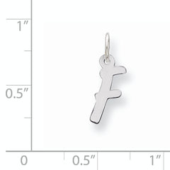 Sophia Jewelers Sterling Silver F Initial Charm with Rhodium Polish
