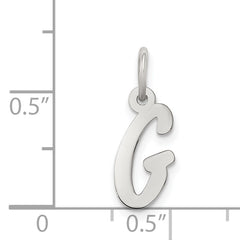 Sterling Silver Rhodium Plated Initial G Charm Elegant Jewelry Accessory