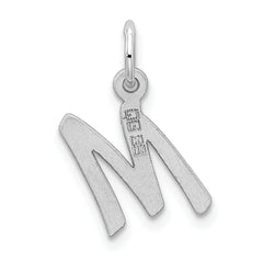 Sophia Jewelers Sterling Silver Rhodium-Plated Initial M Charm Elegant Design