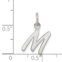 Sophia Jewelers Sterling Silver Rhodium-Plated Initial M Charm Elegant Design