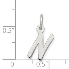 Sophia Jewelers Sterling Silver Initial N Charm with Rhodium Elegance