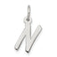 Sterling Silver Rhodium-plated Letter N Initial Charm