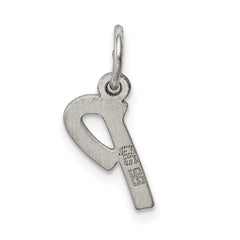 Sterling Silver Rhodium-Plated Letter P Charm Elegant 925 Jewelry