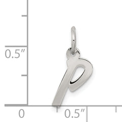 Sterling Silver Rhodium-Plated Letter P Charm Elegant 925 Jewelry