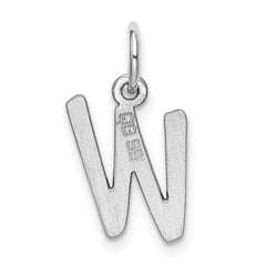 Sterling Silver Rhodium-Plated Initial W Charm 925 Elegance