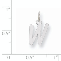 Sterling Silver Rhodium-Plated Initial W Charm 925 Elegance
