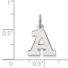 Sterling Silver Rhodium-Plated A Initial Charm by Sophia Jewelers