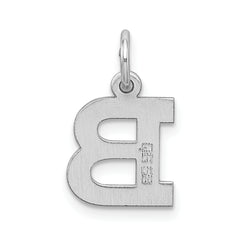 Sophia Jewelers Sterling Silver B Initial Charm Rhodium-Plated Elegant Pendant