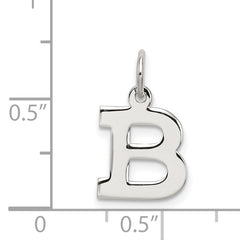 Sophia Jewelers Sterling Silver B Initial Charm Rhodium-Plated Elegant Pendant
