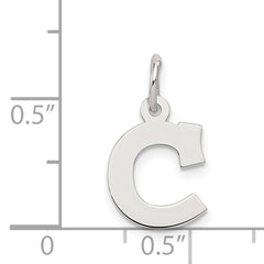 Sophia Jewelers Sterling Silver C Initial Charm Rhodium-Plated Elegant Design