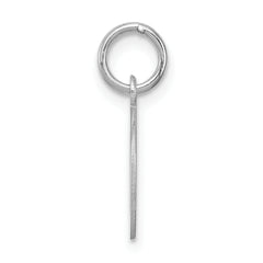 Sterling Silver Rhodium Block Letter D Charm Elegant Small Pendant