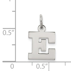 Sterling Silver 925 Initial E Charm with Rhodium Plating Elegant Design