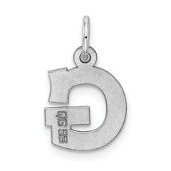 Sterling Silver G Initial Charm Rhodium-Plated Elegant Design