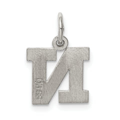 Sterling Silver 925 Rhodium-Plated N Charm Elegant Petite Design