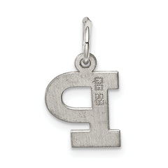 Sophia Jewelers Sterling Silver P Charm with Rhodium Finish