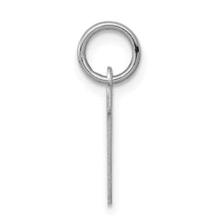 Sophia Jewelers Sterling Silver Block V Charm with Rhodium Plating