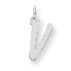 Sterling Silver Medium Initial V Charm
