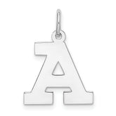 Sterling Silver Rhodium-plated Block Letter A Initial Charm