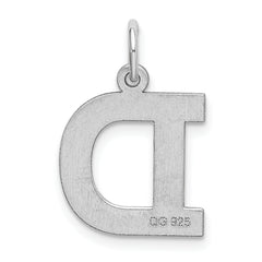 Sophia Jewelers Medium Sterling Silver Initial D Rhodium Charm