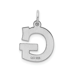 Sterling Silver Rhodium-Plated Initial G Charm Elegant Sophia Jewelers
