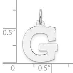 Sterling Silver Rhodium-Plated Initial G Charm Elegant Sophia Jewelers