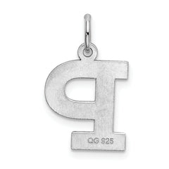 Sophia Jewelers Sterling Silver Block 'P' Charm Rhodium-Plated Elegance