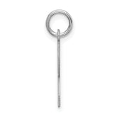 Sterling Silver Rhodium-Plated R Initial Charm Elegant Medium Pendant