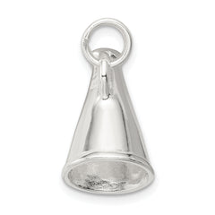 Sterling Silver 925 Megaphone Charm with Polished Rhodium Finish