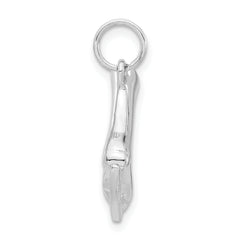 Sophia Jewelers Sterling Silver 3D Ice Skate Charm Polished Finish